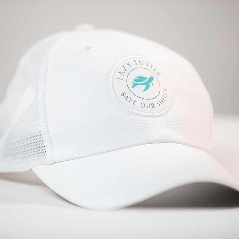 Angled view of Shells Mesh Back Aqua